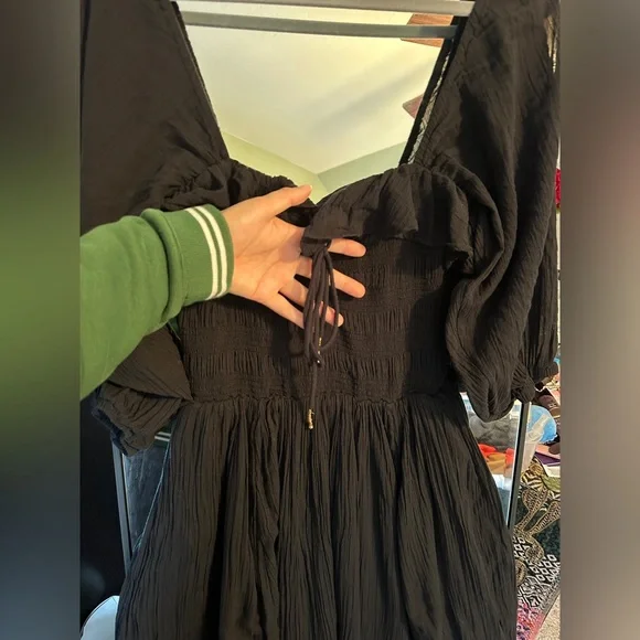 Free People Black Oasis Midi Dress - Picture 12 of 14